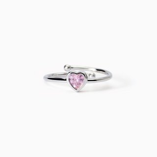 Mabina - Anello Da Bambina Con Cuore - Argento - Zircone Rosa