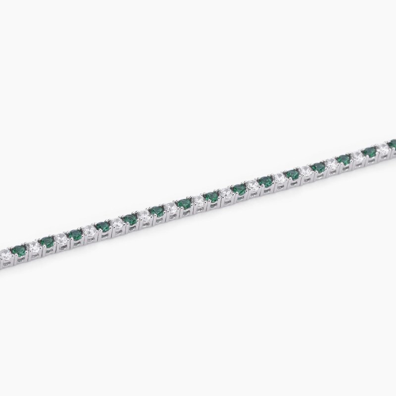 Mabina - Bracciale Tennis Smeraldi Sintetici - Argento 925 - Zirconi