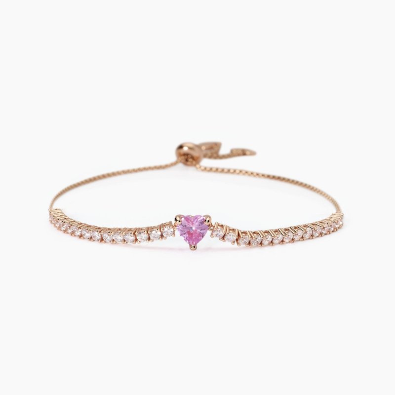 Mabina - Bracciale In Argento - Placcato Oro Rosa - Tormalina Sintetica