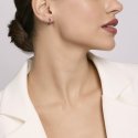 Mabina - Orecchini A Cerchio - Rubini Sintetici - Argento Rosato