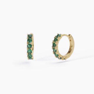 Mabina - Orecchini Soirée - Argento 925 - Smeraldi Sintetici