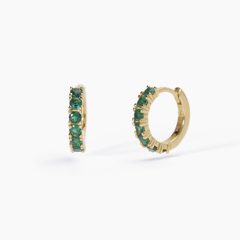 Mabina - Orecchini Soirée - Argento 925 - Smeraldi Sintetici