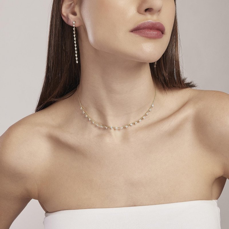 Mabina - Girocollo Long Night - Argento - Zirconi