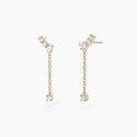 Mabina - Orecchini Pendenti Con Catena Jackie - Argento - Oro 18K