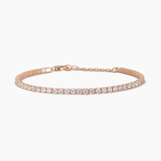Mabina - Bracciale Tennis Regolabile - Oro Rosa - Zirconi
