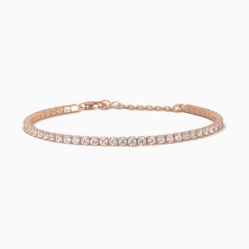 Mabina - Bracciale Tennis Regolabile - Oro Rosa - Zirconi