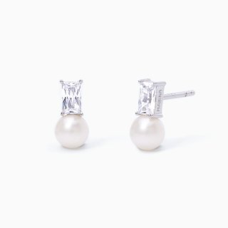 Mabina - Orecchini Con Perle Coltivate Mon Chéri - Argento - Zirconi