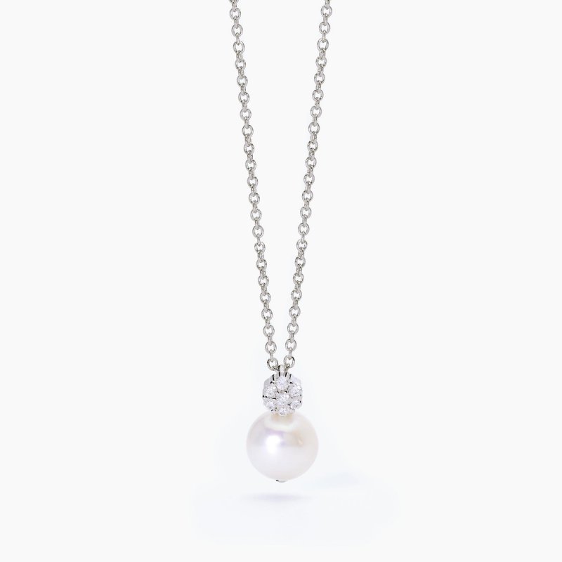 Mabina - Girocollo Fior Fiore - Argento - Perla Coltivata
