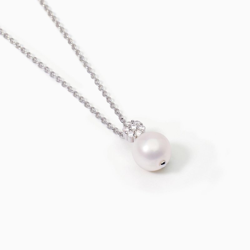 Mabina - Girocollo Fior Fiore - Argento - Perla Coltivata