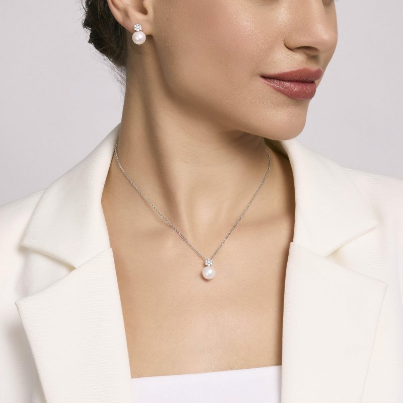Mabina - Girocollo Fior Fiore - Argento - Perla Coltivata