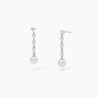 Mabina - Orecchini Con Perle Coltivate - Argento - Zirconi