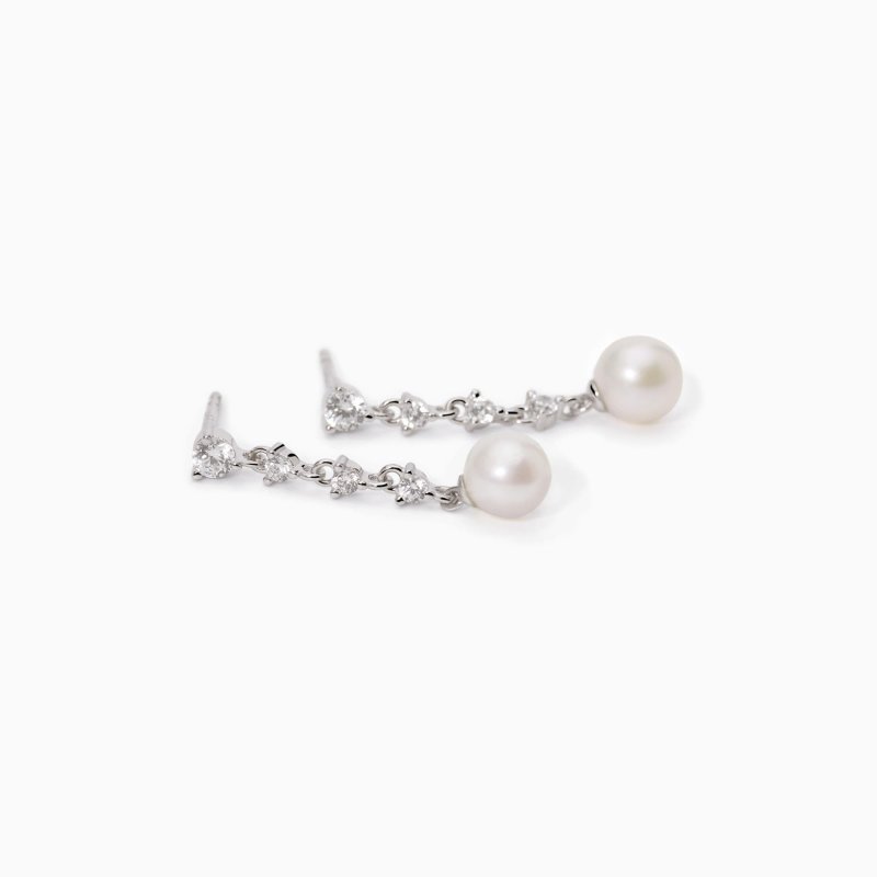 Mabina - Orecchini Con Perle Coltivate - Argento - Zirconi