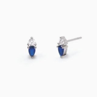 Mabina - Orecchini Con Zaffiri Sintetici Royal - Argento - Zaffiri