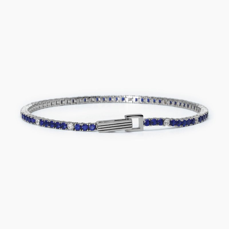Mabina - Bracciale Tennis Blu - Argento 925 - Zirconi