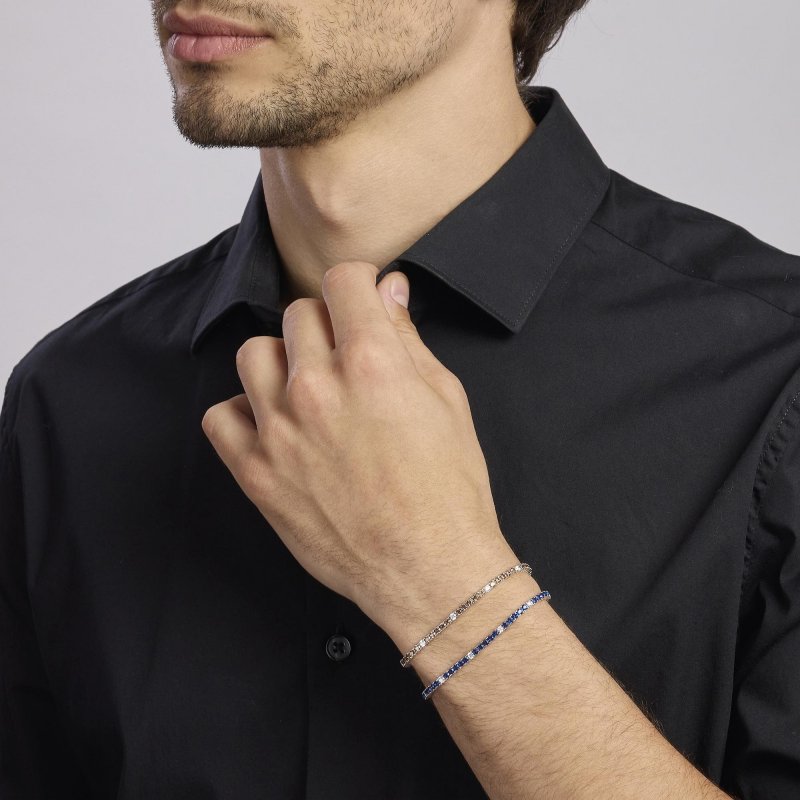 Mabina - Bracciale Tennis Blu - Argento 925 - Zirconi