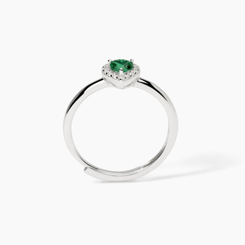 Mabina - Anello In Argento Con Smeraldo Sintetico - Love Affair