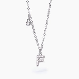 Mabina - Girocollo Lettera "F" - Argento - Zirconi
