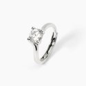 Mabina - Anello Solitario In Argento - Zircone - Regolabile
