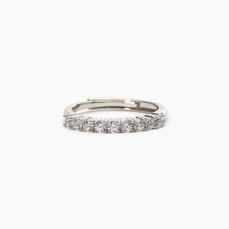 Mabina - Anello Veretta Regolabile - Argento 925 - Zirconi