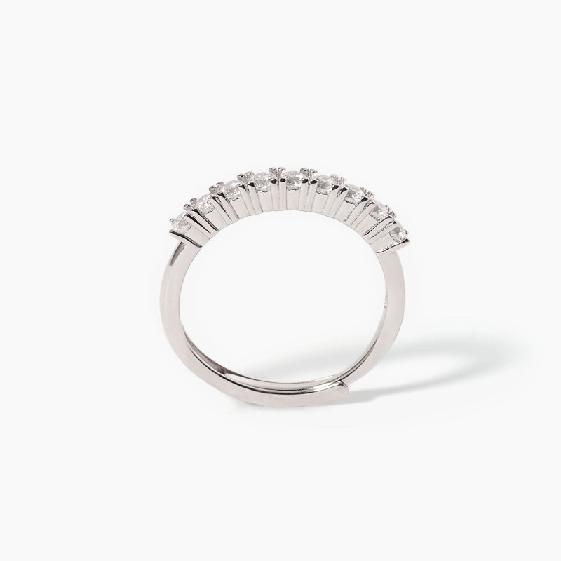 Mabina - Anello Veretta Regolabile - Argento 925 - Zirconi