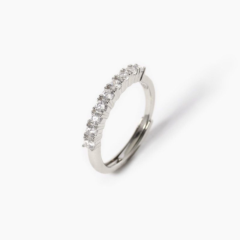 Mabina - Anello Veretta Regolabile - Argento 925 - Zirconi