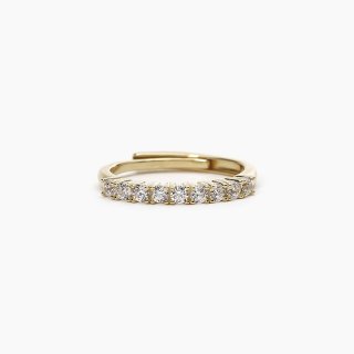 Mabina - Anello Veretta Regolabile - Dorato - Zirconi