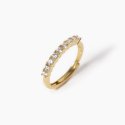 Mabina - Anello Veretta Regolabile - Dorato - Zirconi
