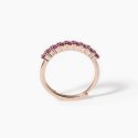 Mabina - Anello Veretta Soirée - Rubini Sintetici - Oro Rosa