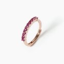 Mabina - Anello Veretta Soirée - Rubini Sintetici - Oro Rosa