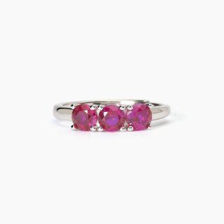 Mabina - Anello In Argento Rodiato - Rubini Sintetici