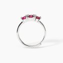 Mabina - Anello In Argento Rodiato - Rubini Sintetici