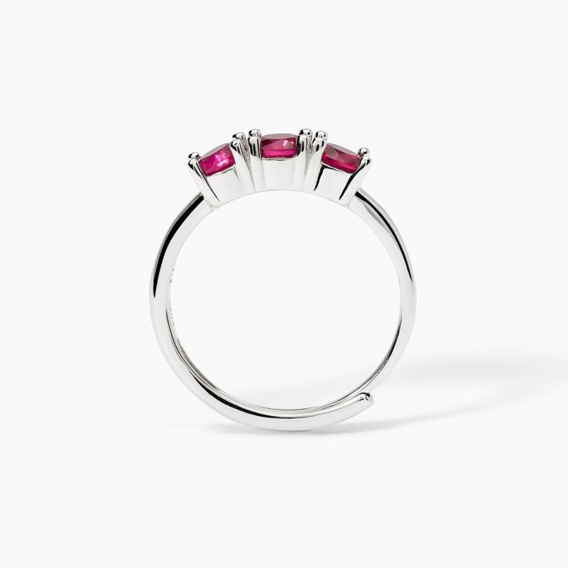Mabina - Anello In Argento Rodiato - Rubini Sintetici