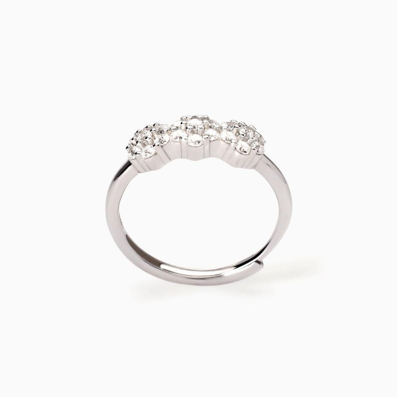 Mabina - Anello In Argento - Elementi Fiore - Zirconi