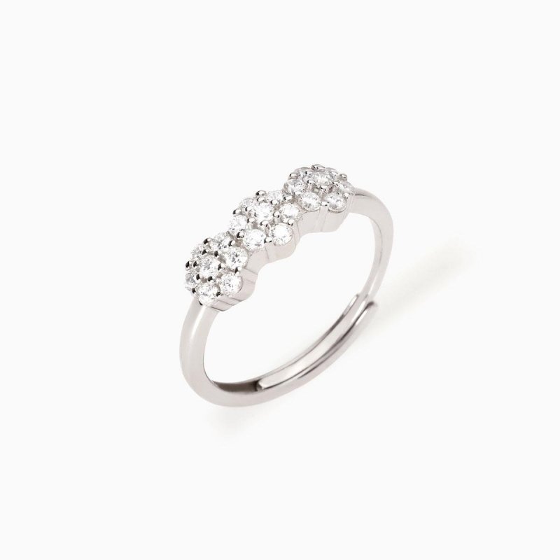 Mabina - Anello In Argento - Elementi Fiore - Zirconi