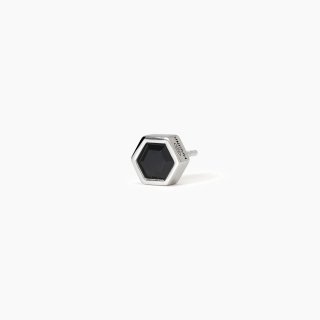Mabina - Orecchino In Argento - Forma Esagonale - Zircone Nero