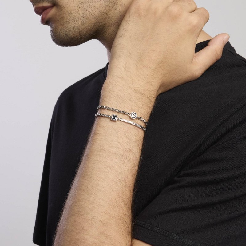 Mabina - Bracciale In Argento - Catena Franco - Black Code