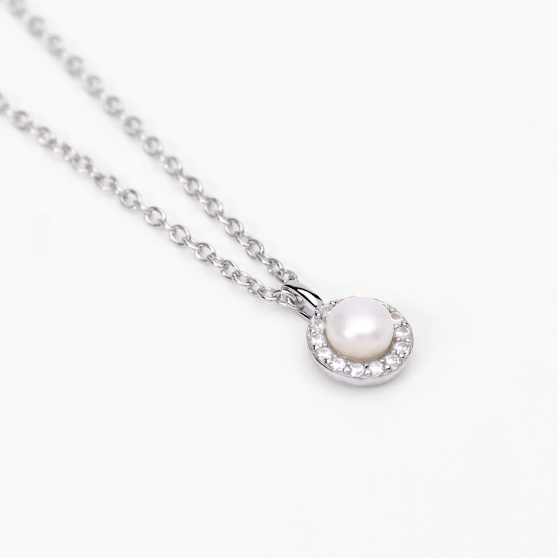 Mabina - Girocollo Con Perle Coltivate - Argento 925 - Zirconi