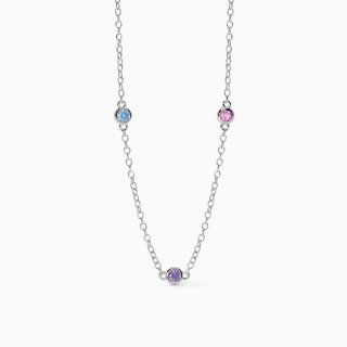 Mabina - Girocollo Da Bambina Multicolor Rainbow - Argento - Zirconi