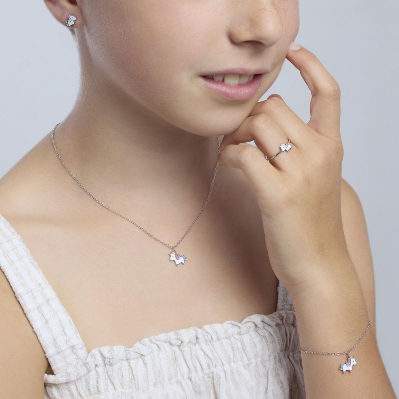 Mabina - Bracciale In Argento Con Unicorno - Argento 925 - Regolabile