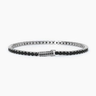 Mabina - Bracciale Tennis Nero - Argento - Zirconi