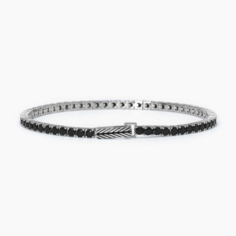 Mabina - Bracciale Tennis Nero - Argento - Zirconi