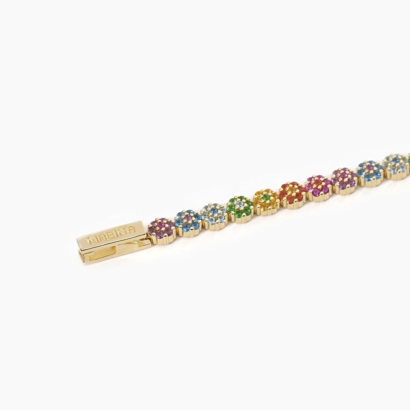 Mabina - Bracciale Dorato Con Zirconi - Multicolor - Fiore