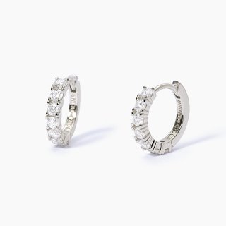 Mabina - Orecchini A Cerchio Con Zirconi - Argento - Zirconi