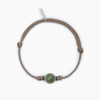 Mabina - Bracciale Con Cordino Sabbia - Giada Verde