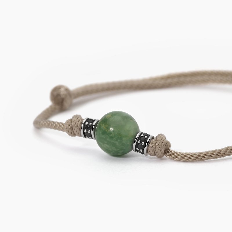 Mabina - Bracciale Con Cordino Sabbia - Giada Verde