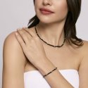Mabina - Bracciale In Argento Con Agata Nera - Elegante - Placcato Oro