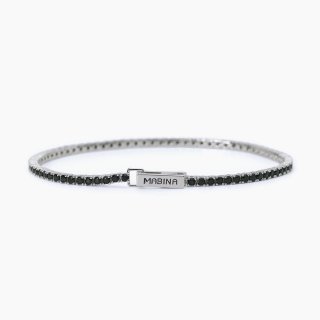 Mabina - Bracciale Tennis Nero - Argento - Zirconi