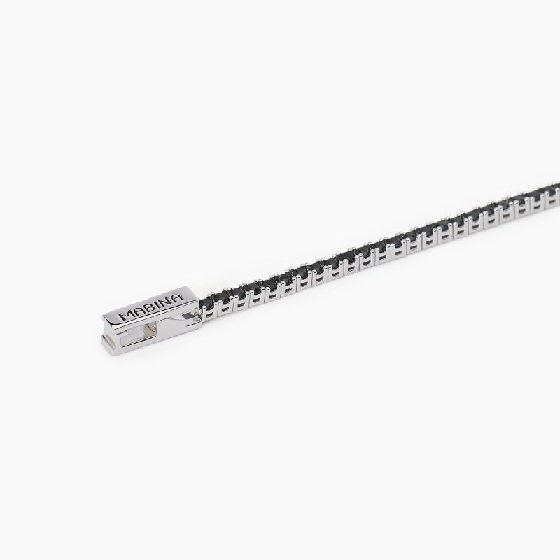 Mabina - Bracciale Tennis Nero - Argento - Zirconi