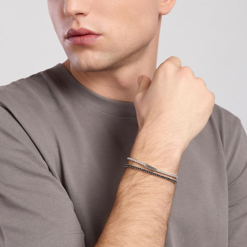 Mabina - Bracciale Tennis Nero - Argento - Zirconi