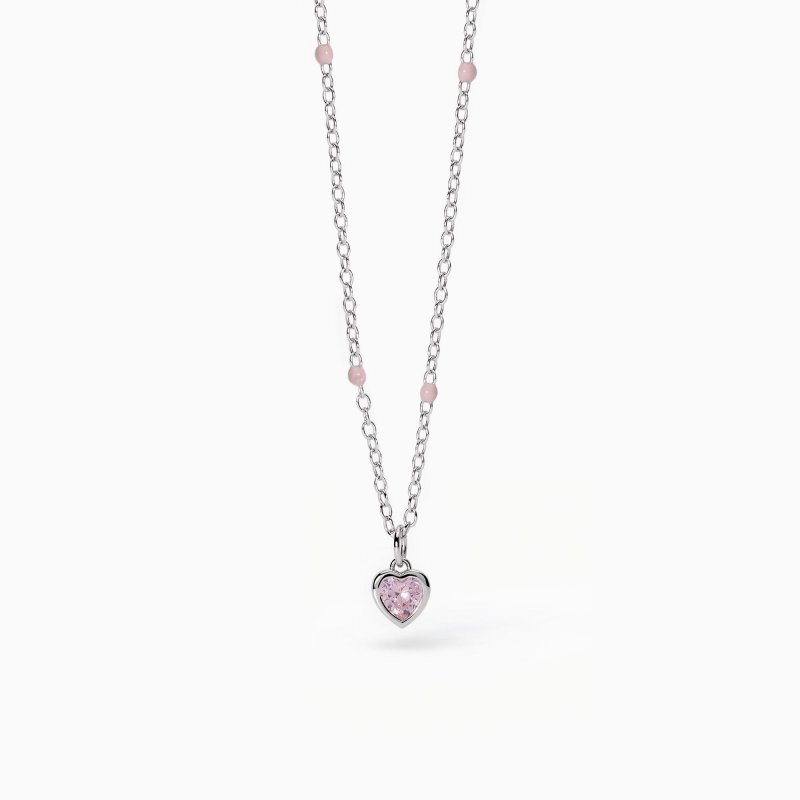 Mabina - Girocollo Da Bambina Con Ciondolo Cuore - Argento - Zircone